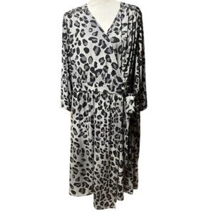 Lane Bryant Animal‎ Print Wrap Zipper Dress